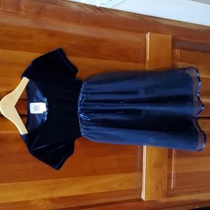 Girls size 6 Christmas dress dark blue